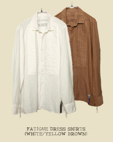 FATIGUE DRESS SHIRTS(WHITE/YELLOW BROWN)