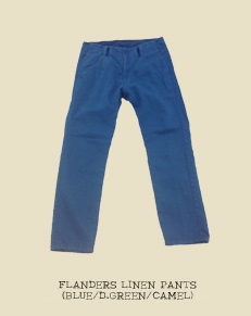 FLANDERS LINEN PANTS (BLUE/D.GREEN/CAMEL)