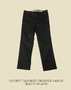 GOTHIC TAPERED CROPPED PANTS (NAVY/BLACK)