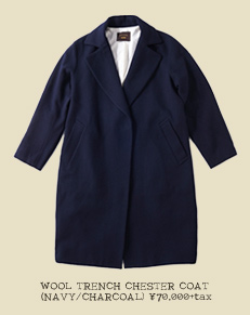 WOOL TRENCH CHESTER COAT (NAVY/CHARCOAL)